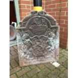 18th century style cast iron fire back