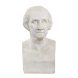 Ralmondo Trentanove (1792-1832) Rare carved white marble bust of George Washington, signed and dated