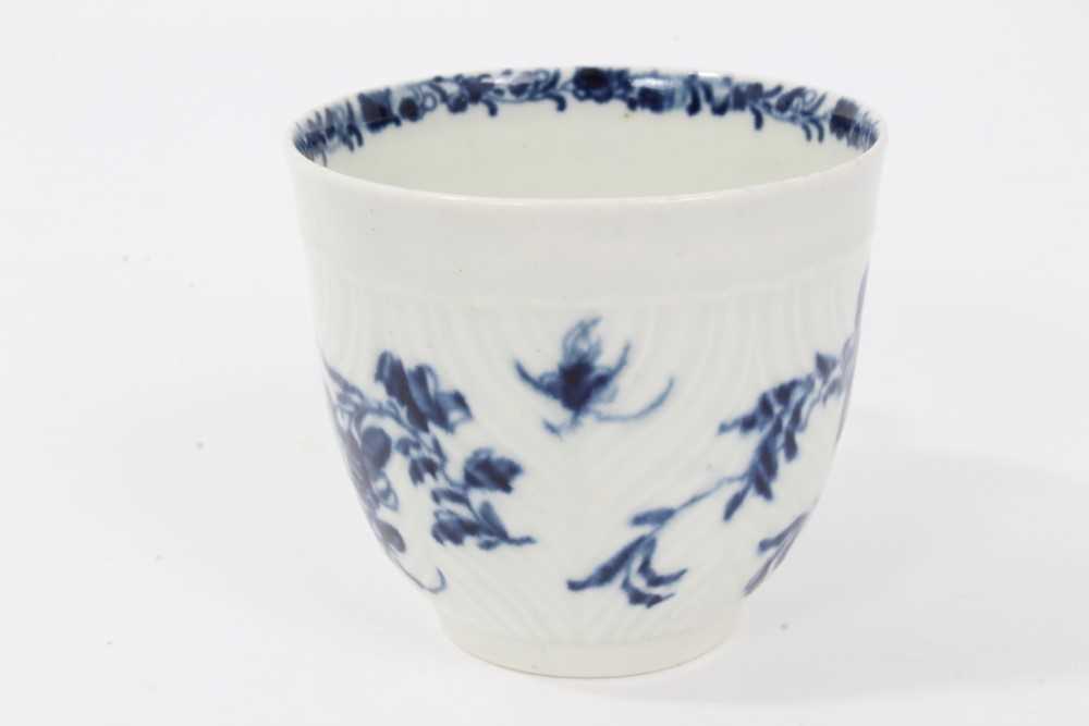 Worcester blue and white feather moulded trio, c.1760 - Image 12 of 16