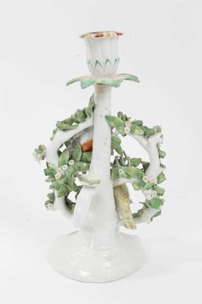 Pair of Derby 'Birds in Branches' candlesticks, c.1770 - Image 15 of 22