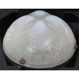 Lalique 'Coquille' pattern opalescent glass hanging lamp shade , etched 'R. Lalique, France', 30cm