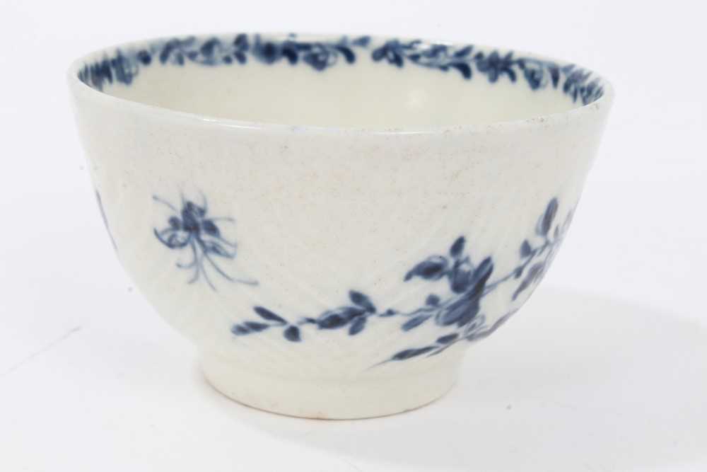 Worcester blue and white feather moulded trio, c.1760 - Image 8 of 16