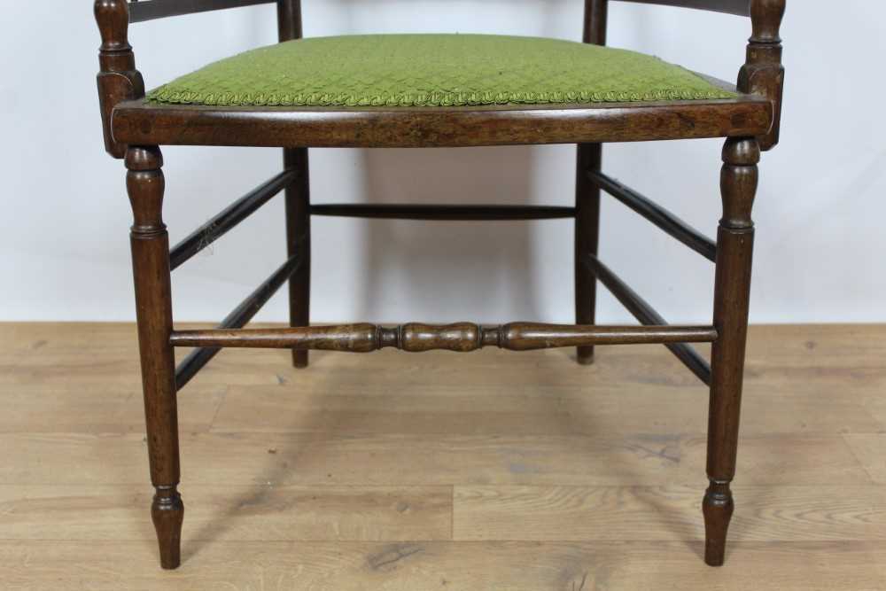 Regency rosewood and brass inlaid spindle back elbow chair - Image 5 of 9
