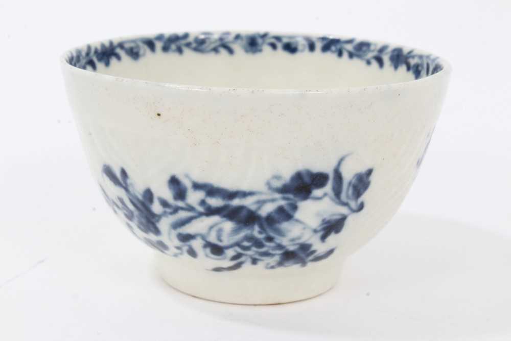 Worcester blue and white feather moulded trio, c.1760 - Image 7 of 16