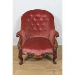 Mid Victorian rosewood armchair