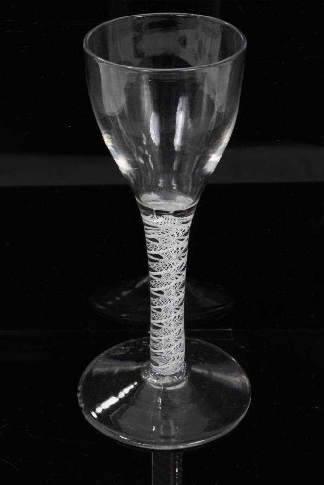 Six assorted Georgian opaque twist wine glasses, between 13cm and 16cm height - Image 2 of 15