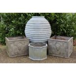 Pair of faux lead planters