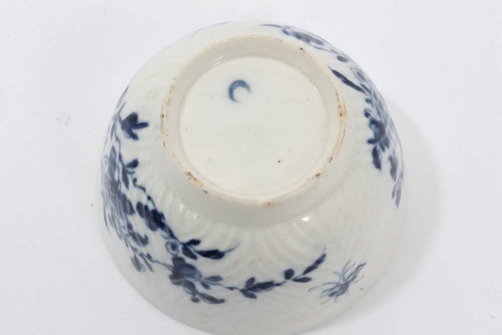 Worcester blue and white feather moulded trio, c.1760 - Image 10 of 16