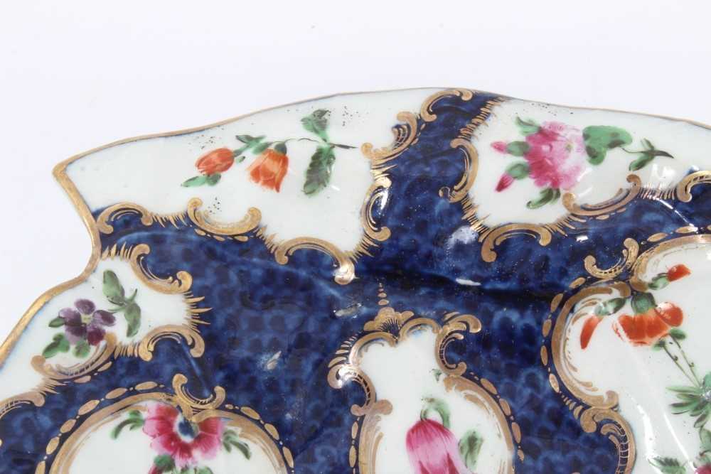 Pair of Worcester leaf-shaped dishes, c.1770 - Image 7 of 14