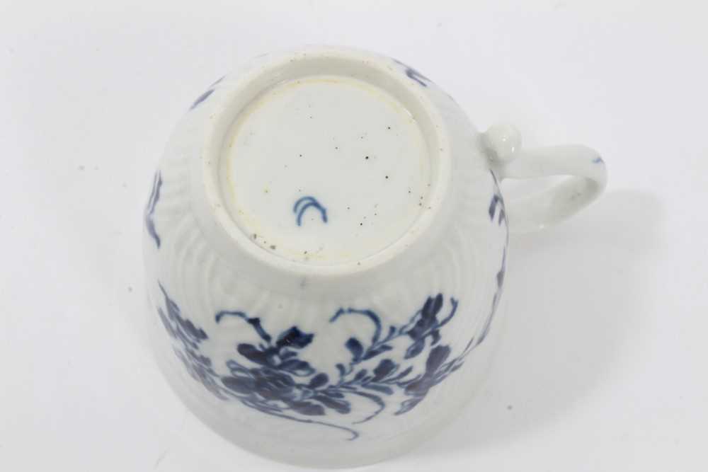 Worcester blue and white feather moulded trio, c.1760 - Image 16 of 16