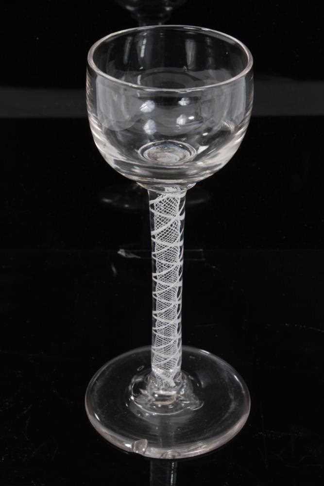 Six assorted Georgian opaque twist wine glasses, between 13cm and 16cm height - Image 12 of 15