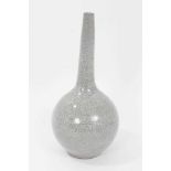 Chinese crackle-glazed bottle vase, of slender form, the glaze a greyish celadon colour, 25cm height