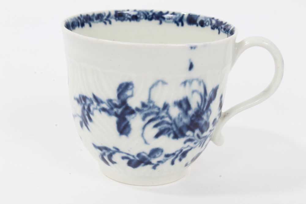 Worcester blue and white feather moulded trio, c.1760 - Image 11 of 16