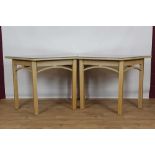 Pair of contempory limed oak serving tables