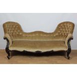 Victorian mahogany double ended button back settee