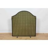 Wrought iron fire basket together with a fire screen