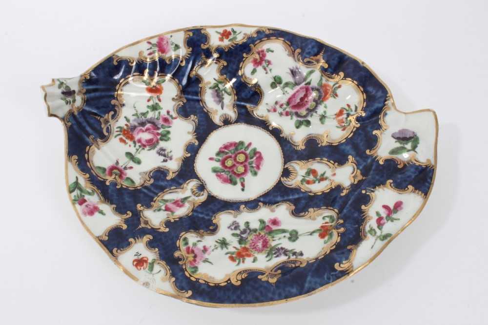 Pair of Worcester leaf-shaped dishes, c.1770 - Image 9 of 14
