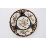 Worcester 'Lady Mary Wortley Montagu' pattern deep plate, c.1770