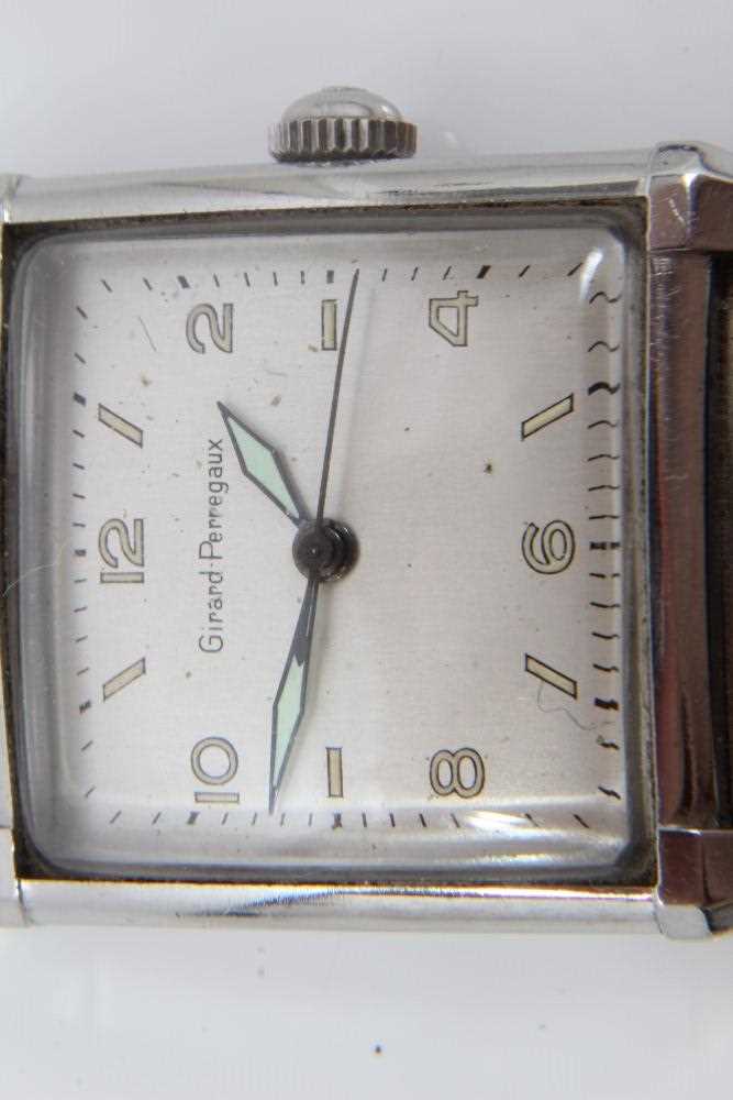 Art Deco gentlemen's Girard-Perregaux wristwatch with manual wind movement, the square dial with Ara - Image 3 of 7