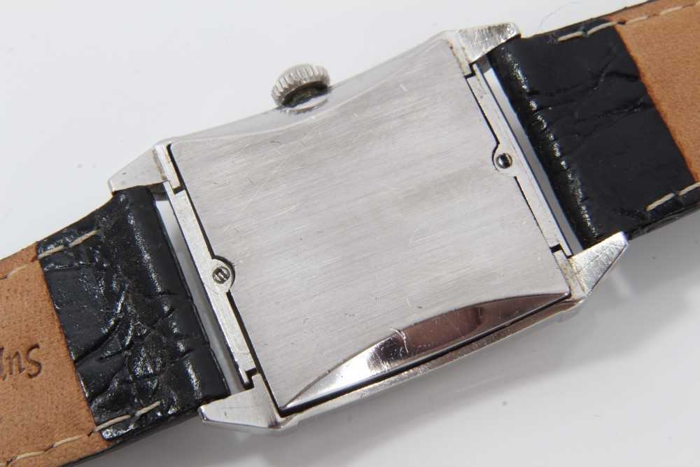 Art Deco gentlemen's Girard-Perregaux wristwatch with manual wind movement, the square dial with Ara - Image 5 of 7