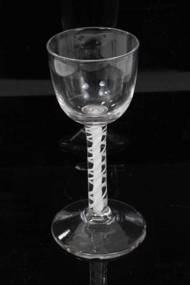 Six assorted Georgian opaque twist wine glasses, between 13cm and 16cm height - Image 10 of 15