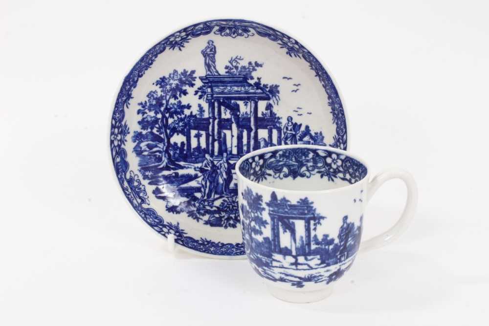 Worcester coffee cup and saucer, c.1775