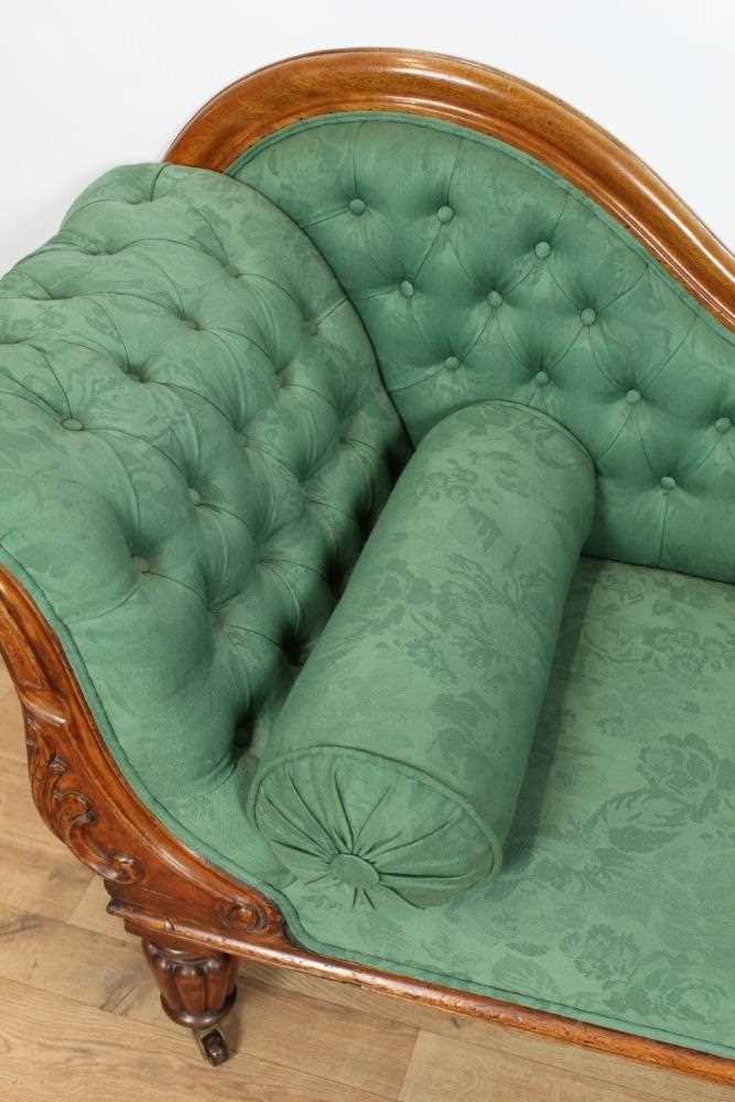 Victorian mahogany chaise longe - Image 3 of 4
