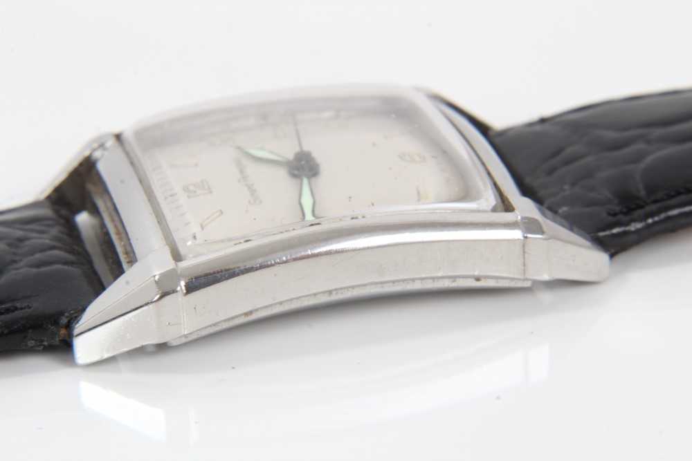 Art Deco gentlemen's Girard-Perregaux wristwatch with manual wind movement, the square dial with Ara - Image 6 of 7