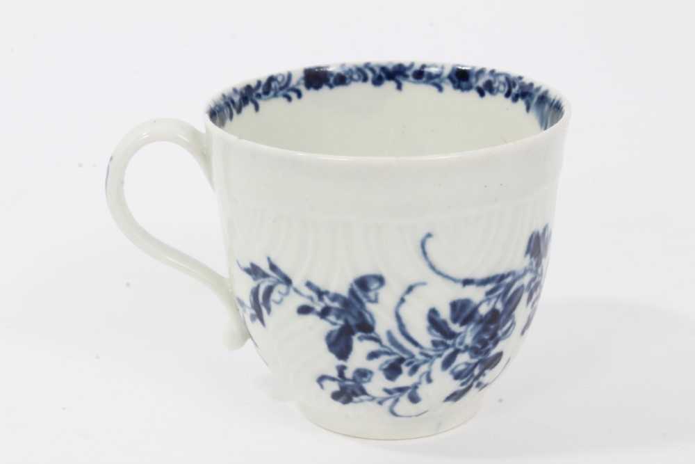 Worcester blue and white feather moulded trio, c.1760 - Image 13 of 16