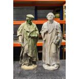 Pair of late 19th / early 20th century ceramic niche figures of historic notables