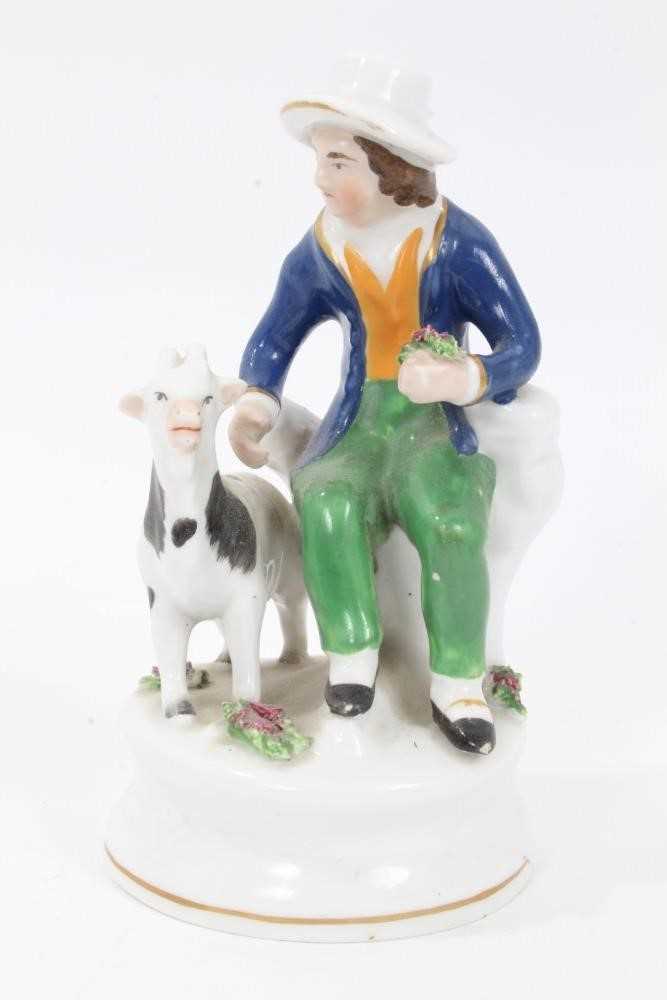 Collection of ten Staffordshire figures, including a Turk, a man pushing a wheelbarrow, etc, between - Image 9 of 22