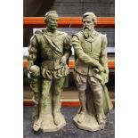 Pair of late 19th / early 20th century ceramic niche figures of historic notables
