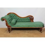 Victorian mahogany chaise longe