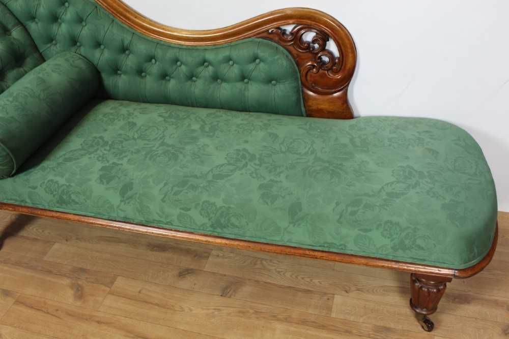 Victorian mahogany chaise longe - Image 4 of 4