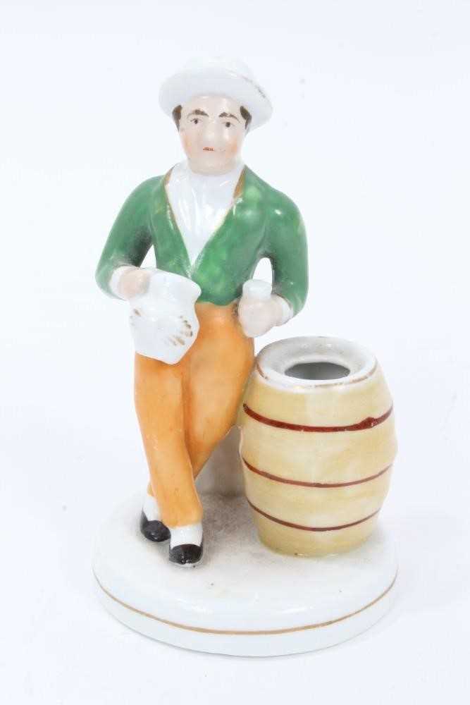 Collection of ten Staffordshire figures, including a Turk, a man pushing a wheelbarrow, etc, between - Image 19 of 22