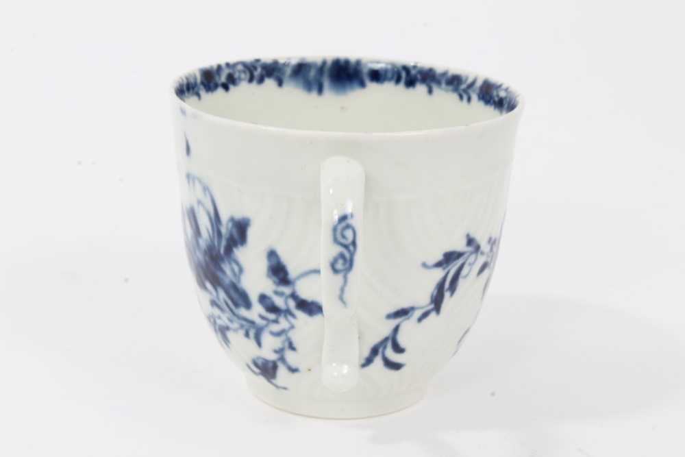 Worcester blue and white feather moulded trio, c.1760 - Image 14 of 16