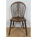 19th century yew and elm wheelback chair