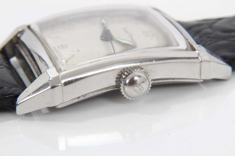 Art Deco gentlemen's Girard-Perregaux wristwatch with manual wind movement, the square dial with Ara - Image 4 of 7