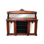 William IV rosewood chiffonier with mirrored back and label verso