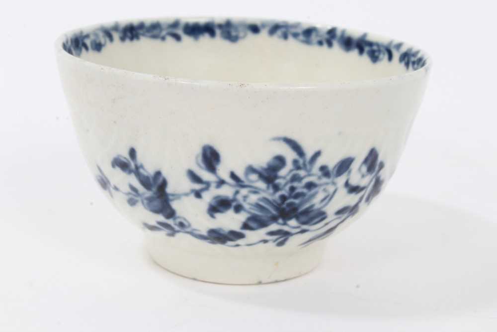 Worcester blue and white feather moulded trio, c.1760 - Image 5 of 16