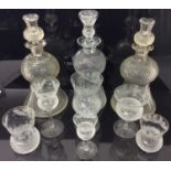 Edinburgh Crystal cut glass thistle shape table service of glasses