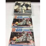 Lego 8097 Slave 1, 10174 AT ST Walkers Collectors, 7676 Republic Attack Gunship with some mini figs,