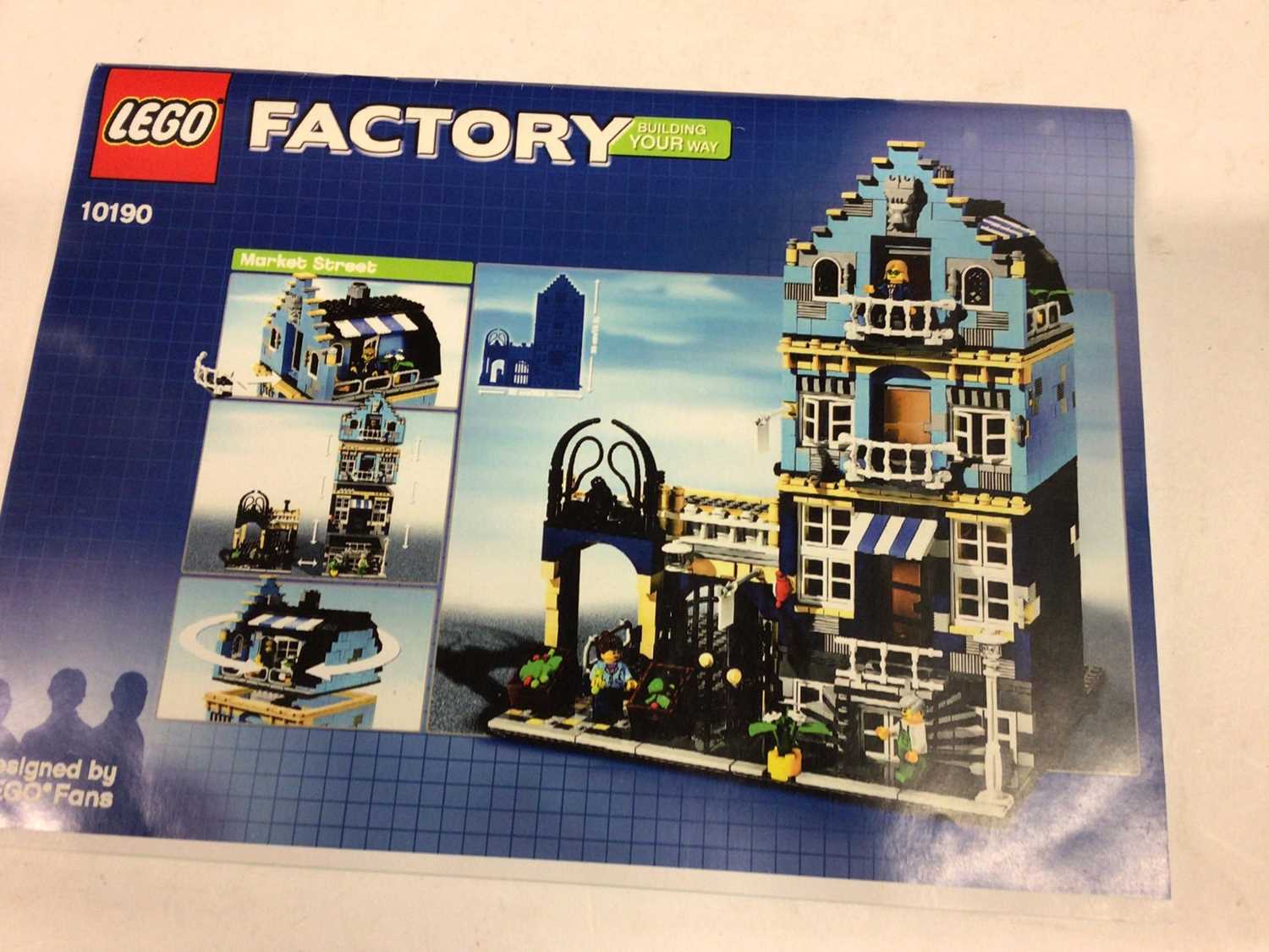 Lego Building 10190 Market Street, with mini figs. Instructions available on line, No box