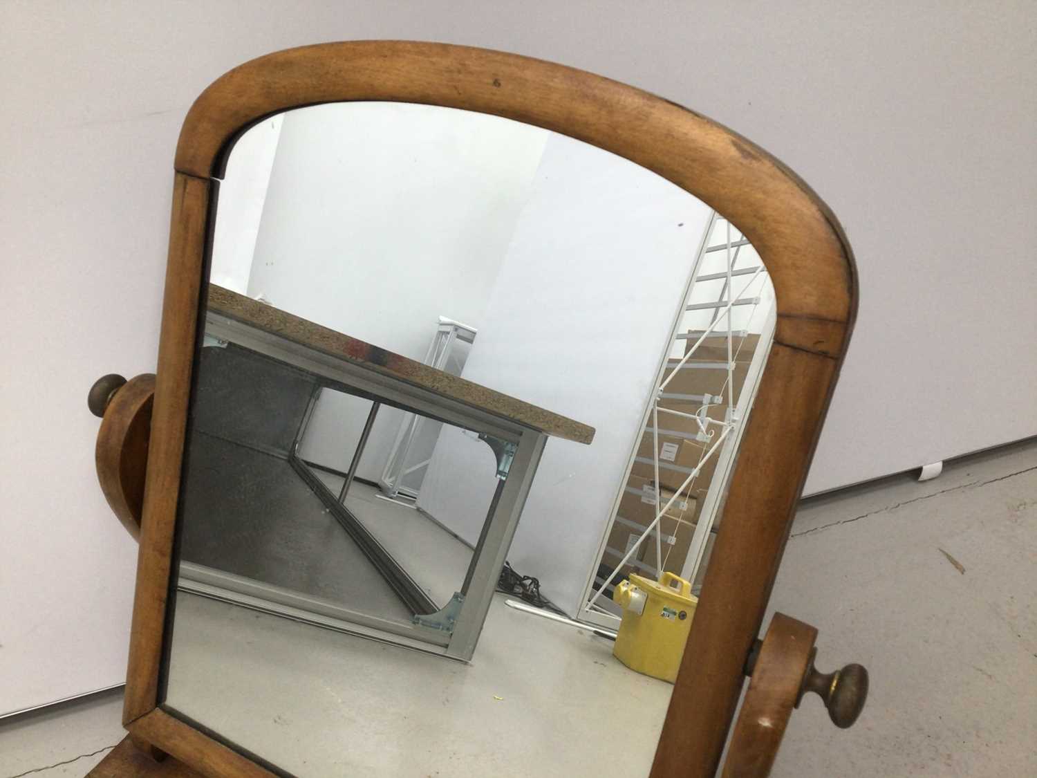 Victorian walnut dressing table mirror, together with small oak bureau and prie Dieu chair - Image 2 of 13