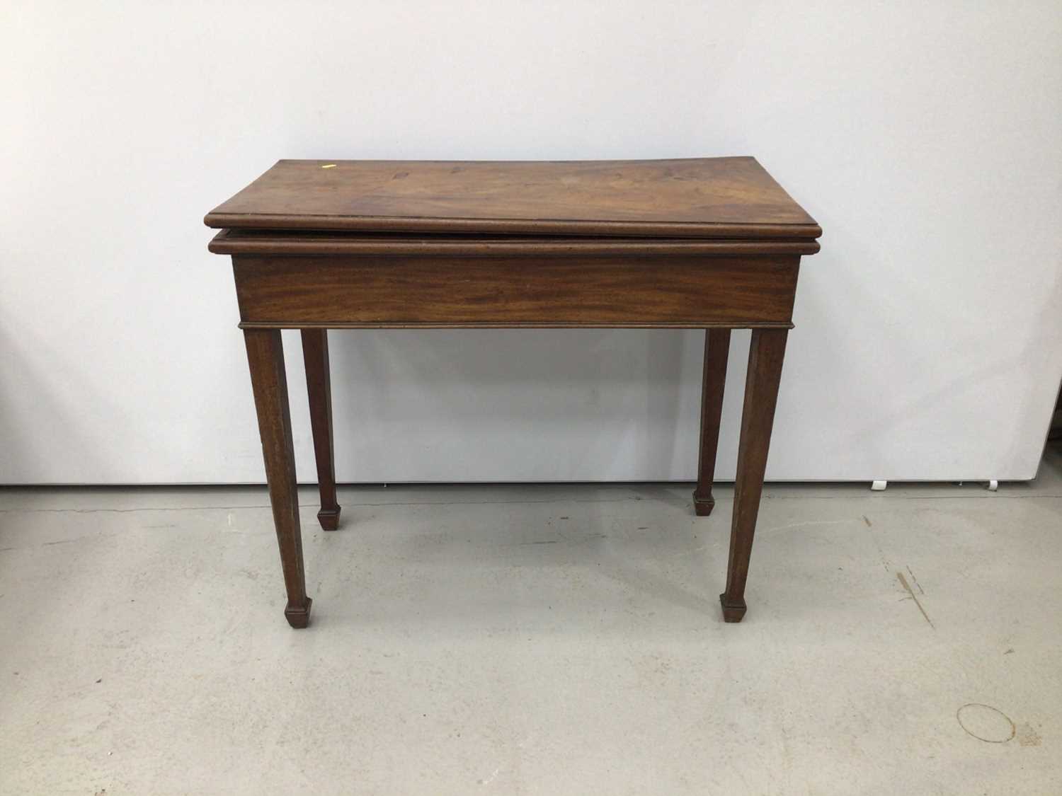 Early 19th century mahogany card table on square tapered legs