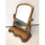 Victorian walnut dressing table mirror, together with small oak bureau and prie Dieu chair