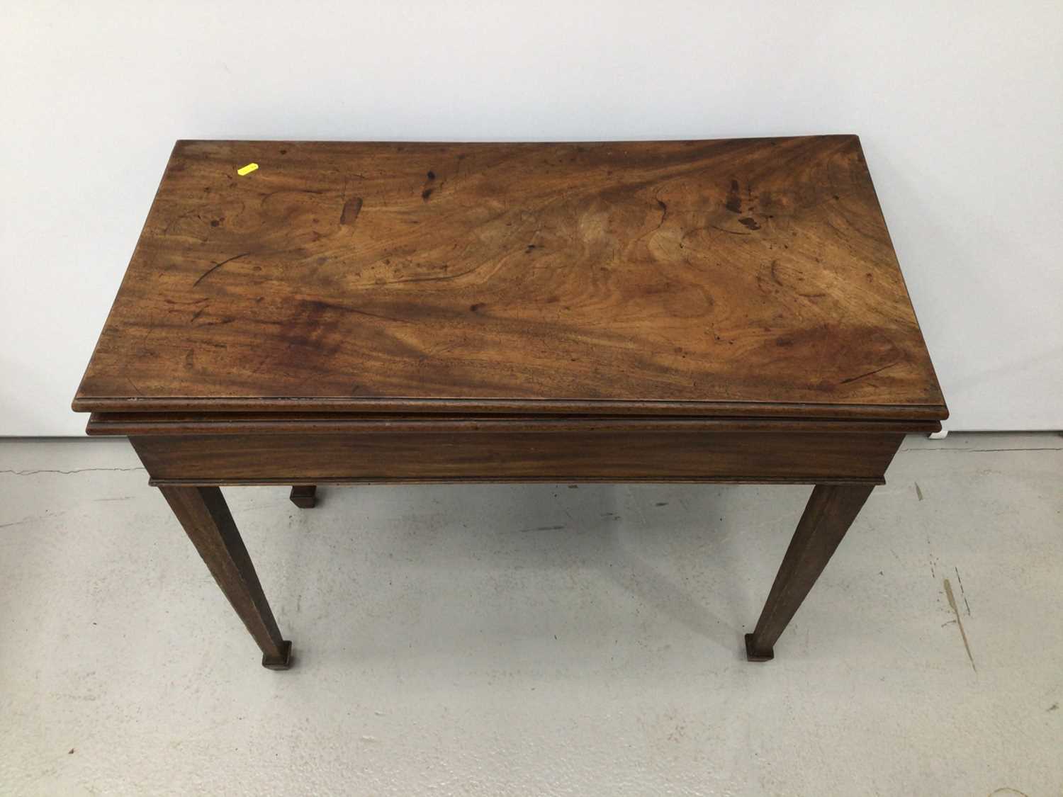 Early 19th century mahogany card table on square tapered legs - Image 5 of 5