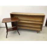 African hardwood open low bookcase, two tier side table