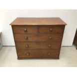 Victorian mahogany chest of two short and three long drawers