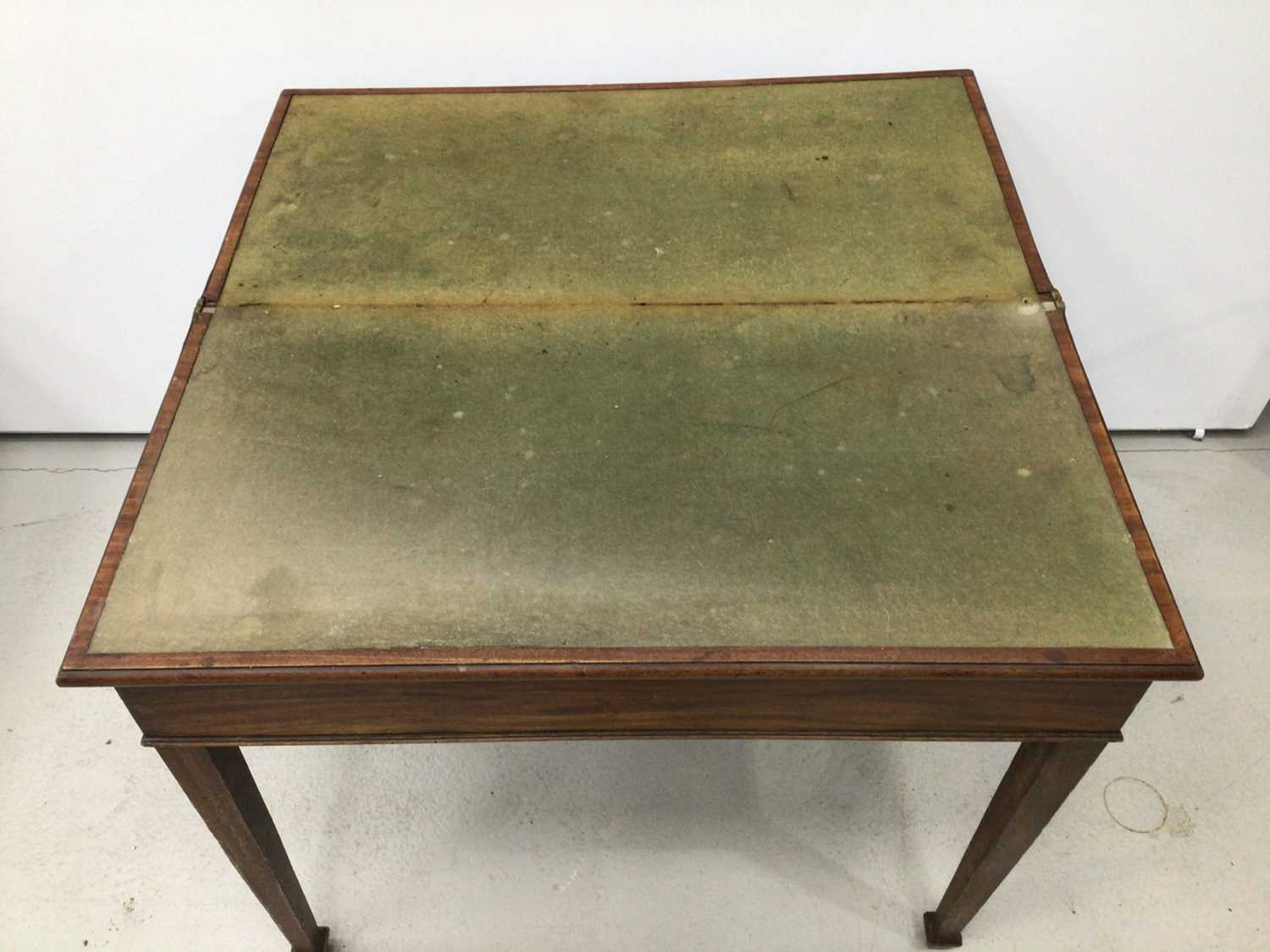 Early 19th century mahogany card table on square tapered legs - Image 2 of 5